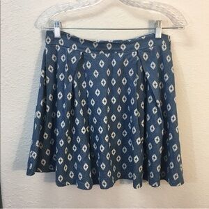 Crece Skirt Diamond Geometric Print Blue